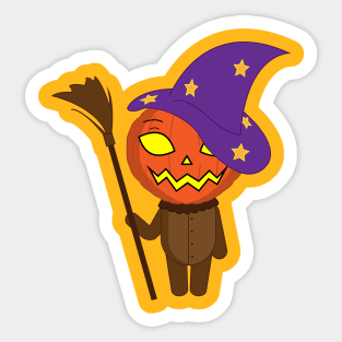 Pumpkin Witch Sticker